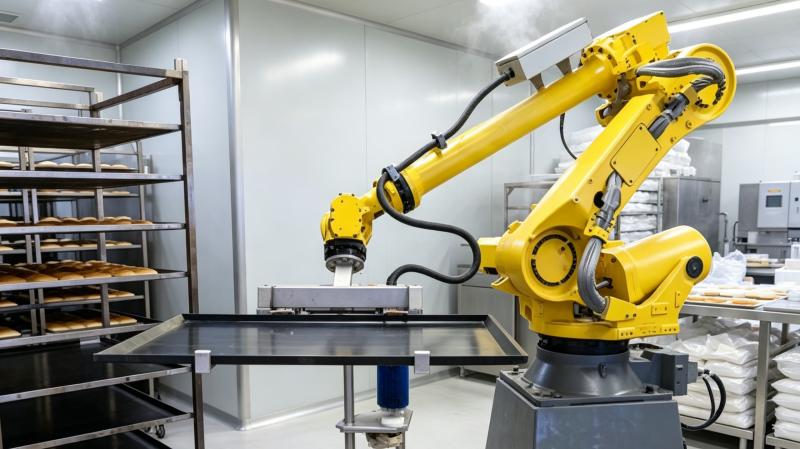 Corte por ultrasonidos con bandeja de horno | Robot manipulador